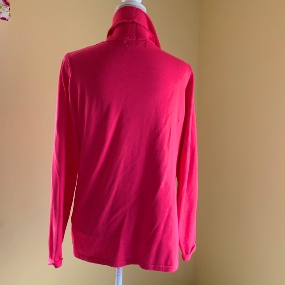 Pink Open-front Fine-knit Cardigan Large - Picture 5 of 8